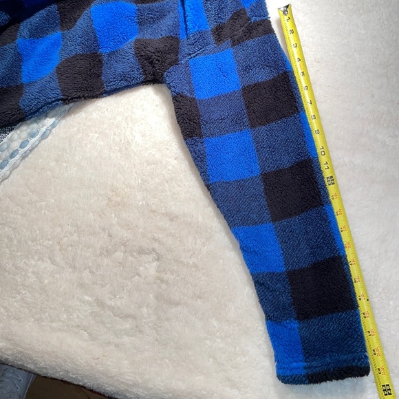 Eddie Bauer Blue Plaid half-zip Fleece-size XL - Picture 3 of 3